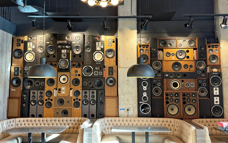 Vintage Speaker Wall Montreal Rec Room