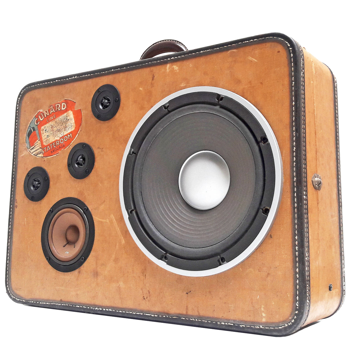 Well Traveled 200 Watt BoomCase - Vintage Suitcase BoomBox Suitcase Speaker w/ Bluetooth