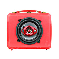 Vintage Transformers Lunch Box BoomBox Speaker BoomCase Bluetooth RedVintage Transformers Lunch Box BoomBox Speaker BoomCase Bluetooth Red