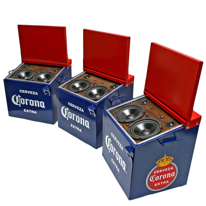 Corona Cooler 50 Watt BoomCase - Vintage Suitcase BoomBox Suitcase Speaker w/ Bluetooth