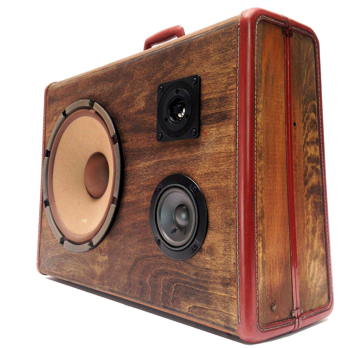 Soild Grain 200 Watt BoomCase - Vintage Suitcase BoomBox Suitcase Speaker w/ Bluetooth