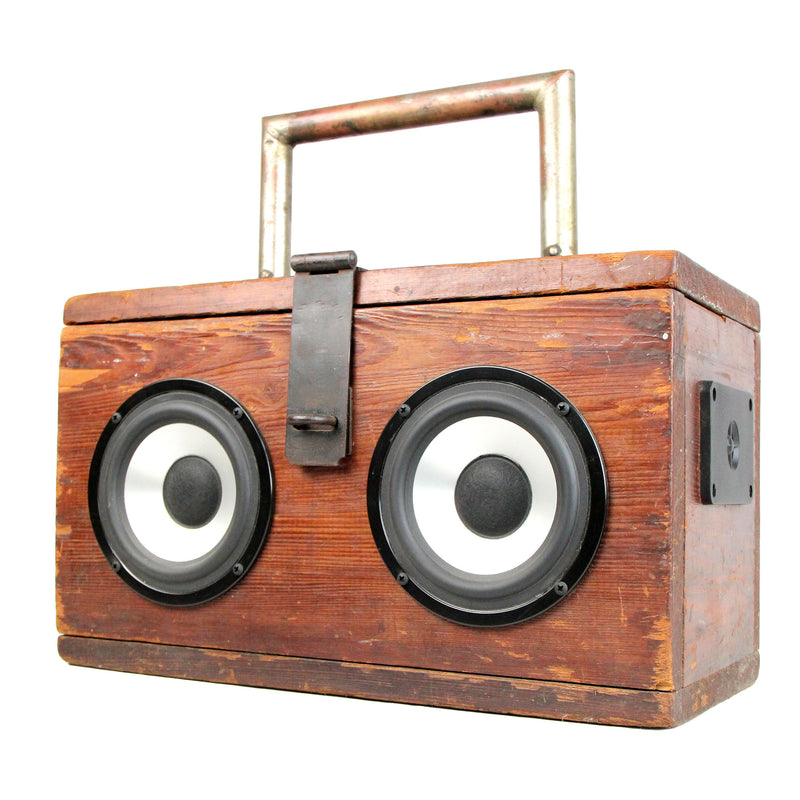 Vintage Wooden ToolBox With Speakers BoomBox BoomCase Bluetooth Speaker