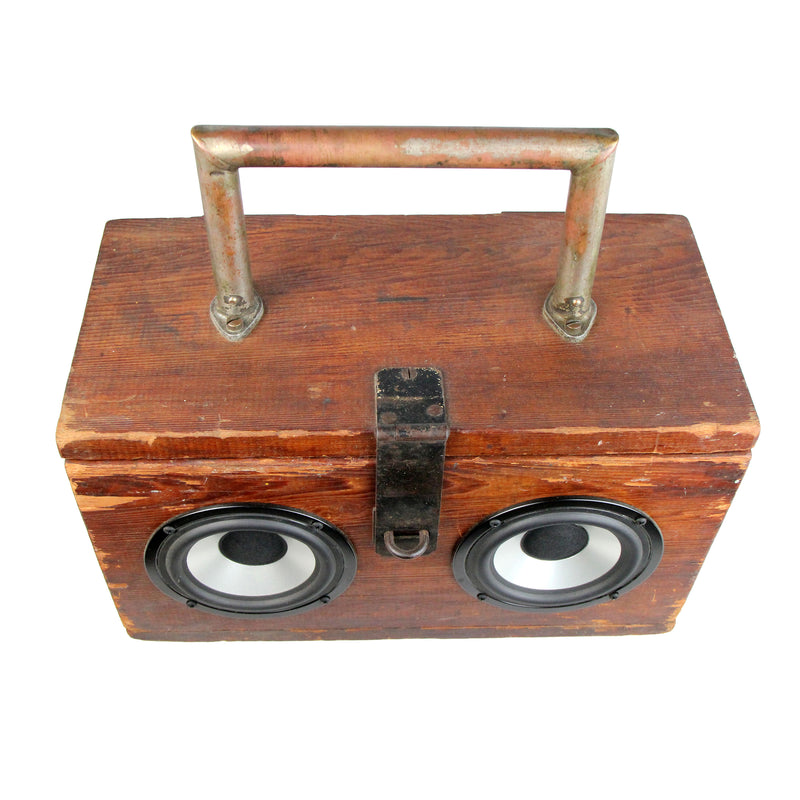 Vintage Wooden ToolBox With Speakers BoomBox BoomCase Bluetooth Speaker