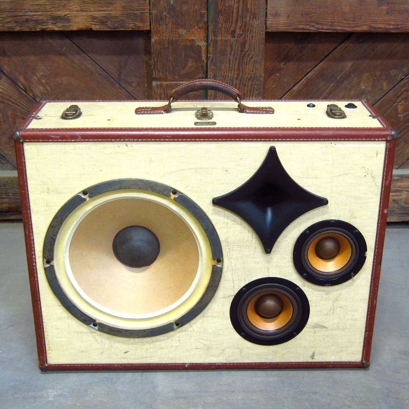 Mr. Wilson 200 Watt BoomCase - Vintage Suitcase BoomBox Suitcase Speaker w/ Bluetooth
