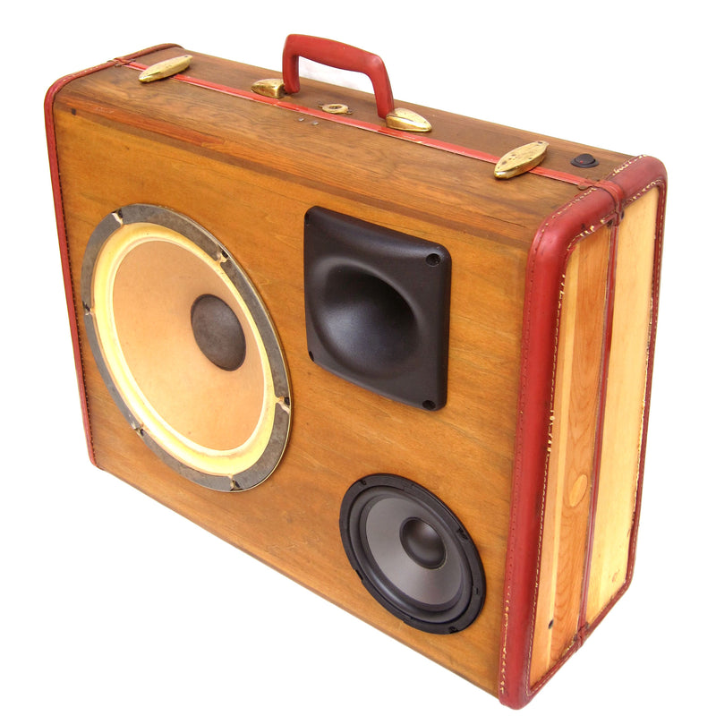 Rustic Grain 200 Watt BoomCase - Vintage Suitcase BoomBox Suitcase Speaker w/ Bluetooth