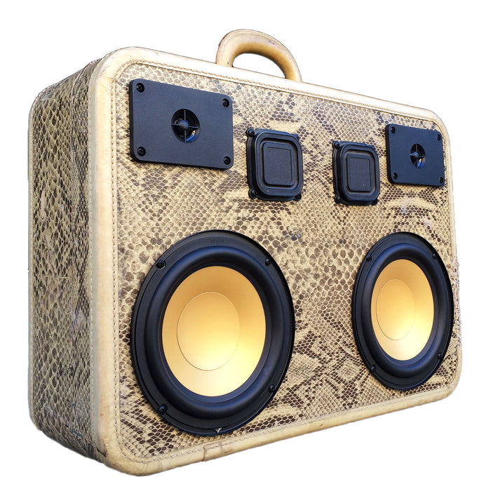 Snakey Smooth 200 Watt BoomCase - Vintage Suitcase BoomBox Suitcase Speaker w/ Bluetooth