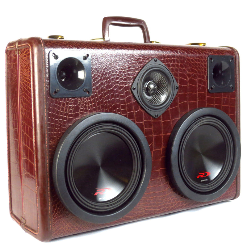 Monster Mini DJ Special 700 Watt BoomCase - Vintage Suitcase BoomBox Suitcase Speaker w/ Bluetooth