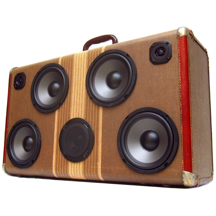 Signature Series Tweed II The BoomCase Store - Vintage Suitcase BoomBox Suitcase Speaker w/ Bluetooth