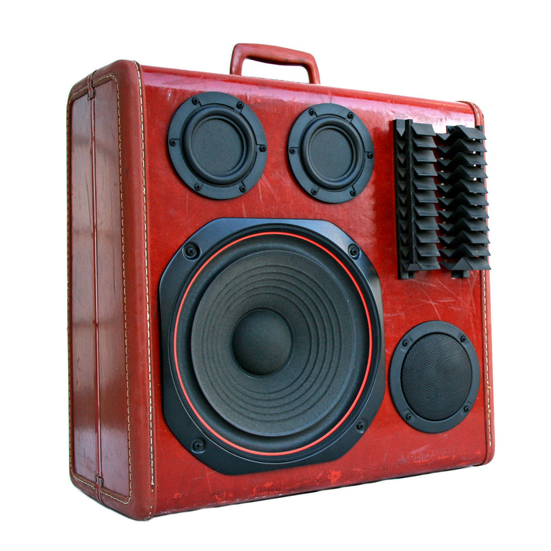 Tech Bot V 200 Watt BoomCase - Vintage Suitcase BoomBox Suitcase Speaker w/ Bluetooth