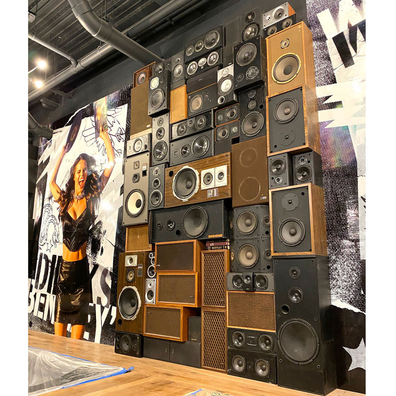 Custom Speaker Wall 1000 Watt BoomWall - Vintage Suitcase BoomBox Suitcase Speaker w/ Bluetooth wall of speakers