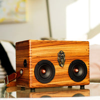 Zebra Wood 50 Watt BoomCase - Vintage Suitcase BoomBox Suitcase Speaker w/ Bluetooth