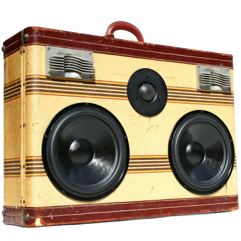 DJ Monster Tweed 400 Watt BoomCase - Vintage Suitcase BoomBox Suitcase Speaker w/ Bluetooth