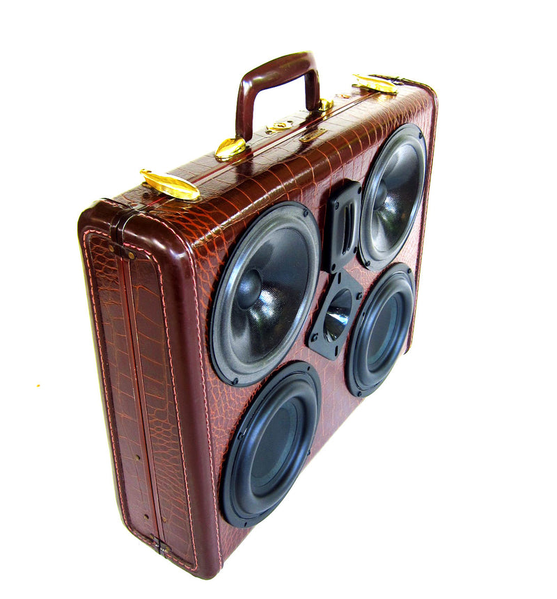 Business Gator 200 Watt BoomCase - Vintage Suitcase BoomBox Suitcase Speaker w/ Bluetooth