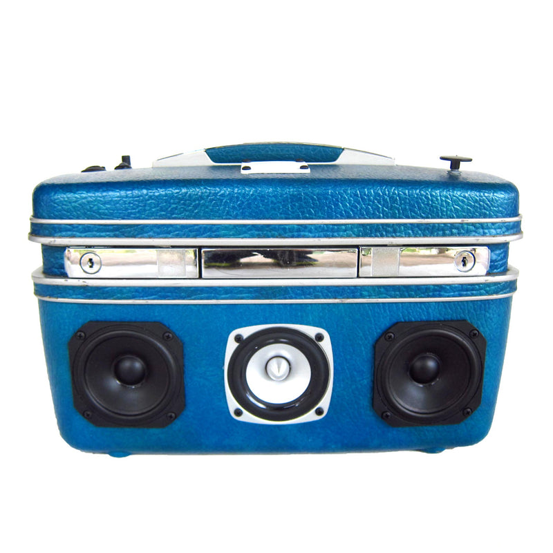 Little Blue 50 Watt BoomCase - Vintage Suitcase BoomBox Suitcase Speaker w/ Bluetooth