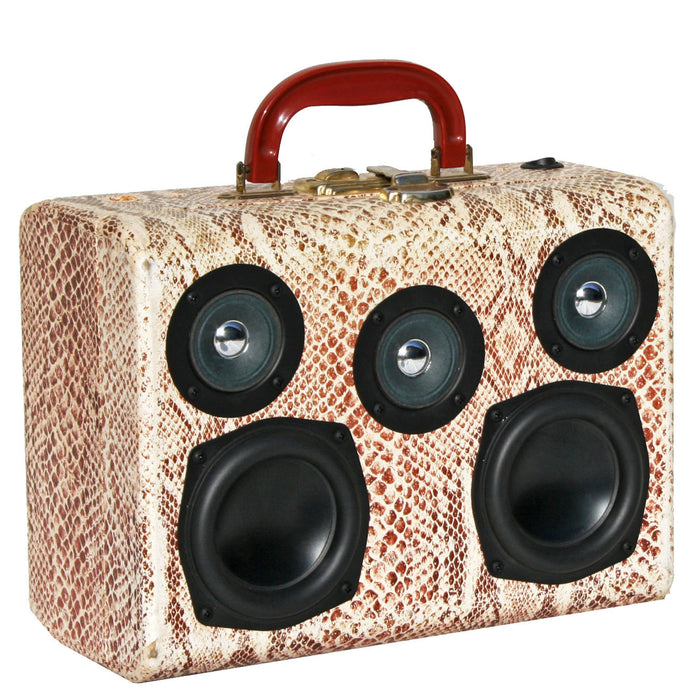 Mini Snake 50 Watt BoomCase - Vintage Suitcase BoomBox Suitcase Speaker w/ Bluetooth