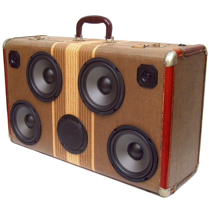 Signature Series Tweed II The BoomCase Store - Vintage Suitcase BoomBox Suitcase Speaker w/ Bluetooth