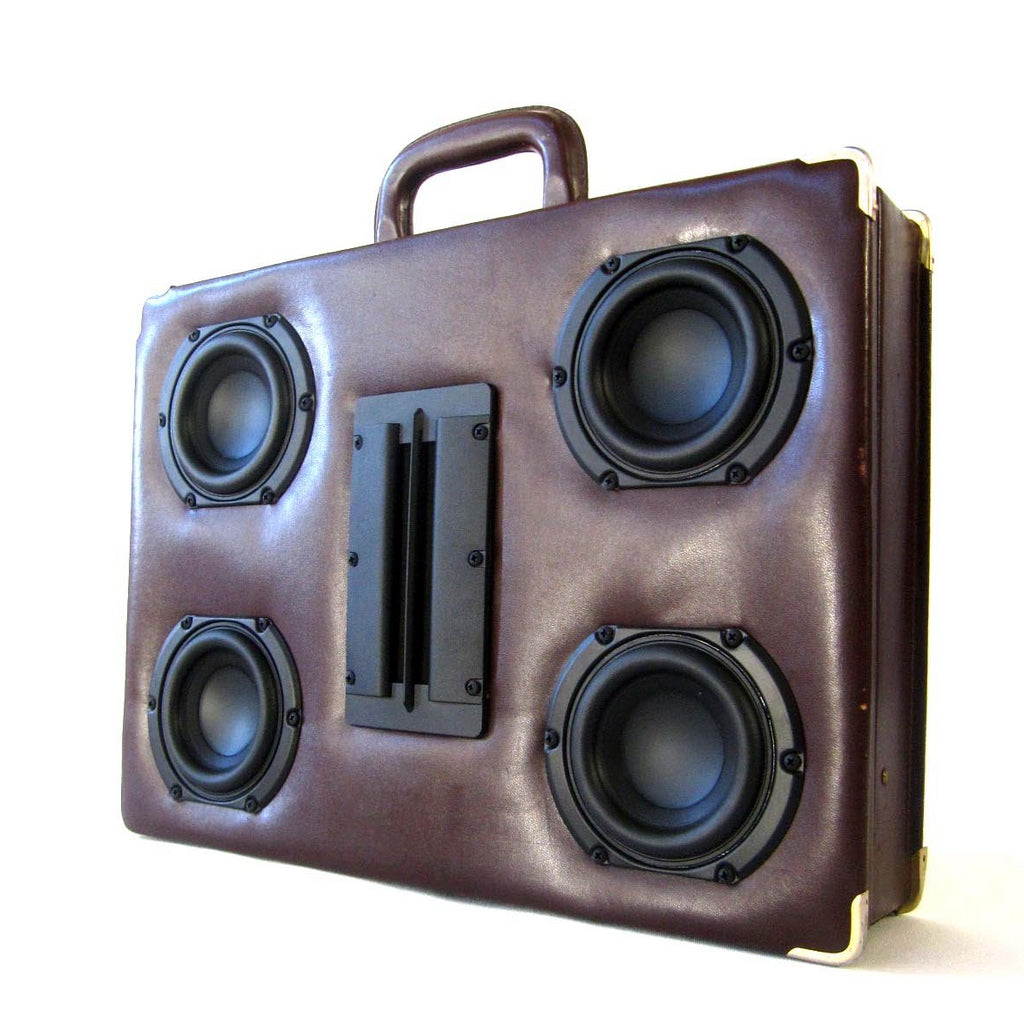 Business Blaster 100 Watt BoomCase - Vintage Suitcase BoomBox Suitcase Speaker w/ Bluetooth
