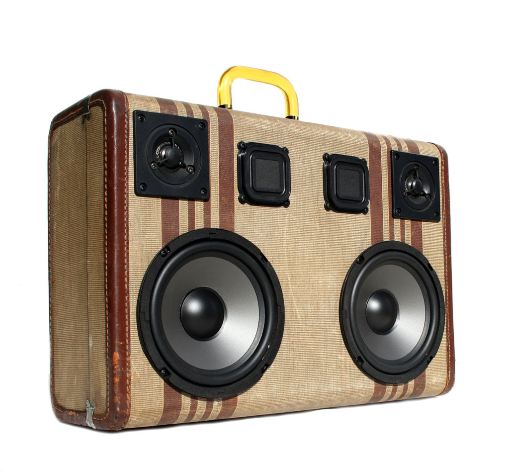 Bruno Mars 100 Watt BoomCase - Vintage Suitcase BoomBox Suitcase Speaker w/ Bluetooth