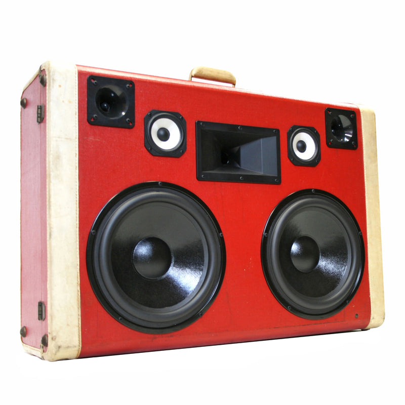 Candy Cane Monster 400 Watt BoomCase - Vintage Suitcase BoomBox Suitcase Speaker w/ Bluetooth