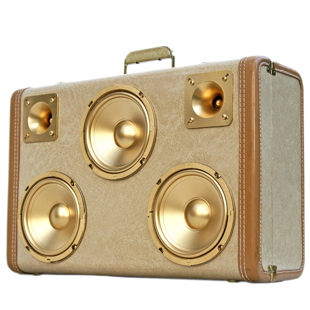 Golden Child 200 Watt BoomCase - Vintage Suitcase BoomBox Suitcase Speaker w/ Bluetooth