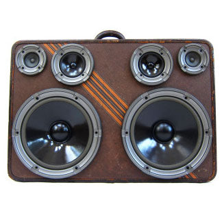 Grizzly Gold 400 Watt BoomCase - Vintage Suitcase BoomBox Suitcase Speaker w/ Bluetooth