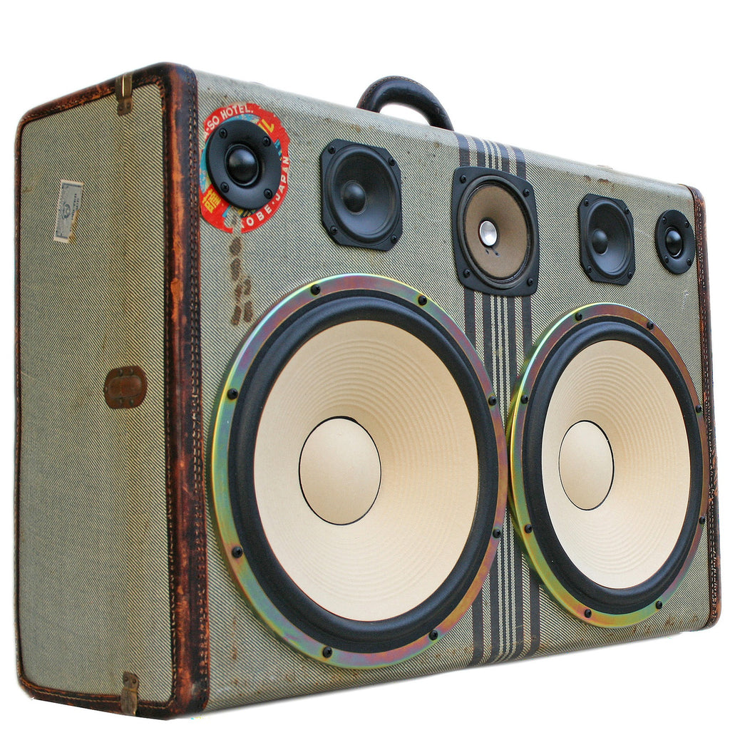 Kobe Deluxe 400 Watt BoomCase - Vintage Suitcase BoomBox Suitcase Speaker w/ Bluetooth