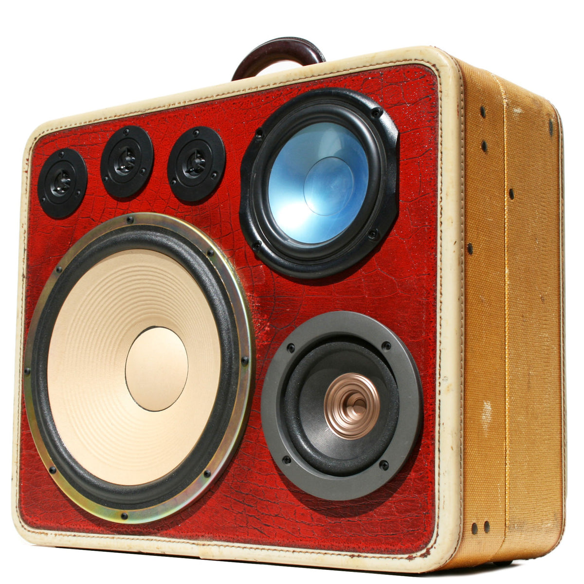 Mad Max 200 Watt BoomCase - Vintage Suitcase BoomBox Suitcase Speaker w/ Bluetooth