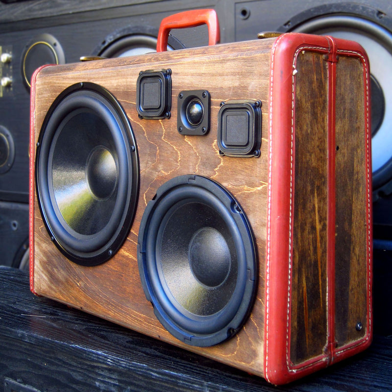 Major Grain 400 Watt BoomCase - Vintage Suitcase BoomBox Suitcase Speaker w/ Bluetooth