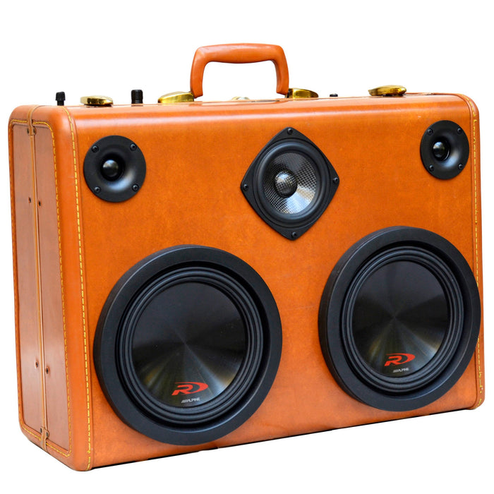 Monster Mini DJ Special 700 Watt BoomCase - Vintage Suitcase BoomBox Suitcase Speaker w/ Bluetooth