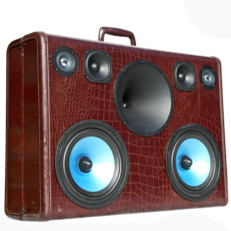 Big Mouth Gator 200 Watt BoomCase - Vintage Suitcase BoomBox Suitcase Speaker w/ Bluetooth