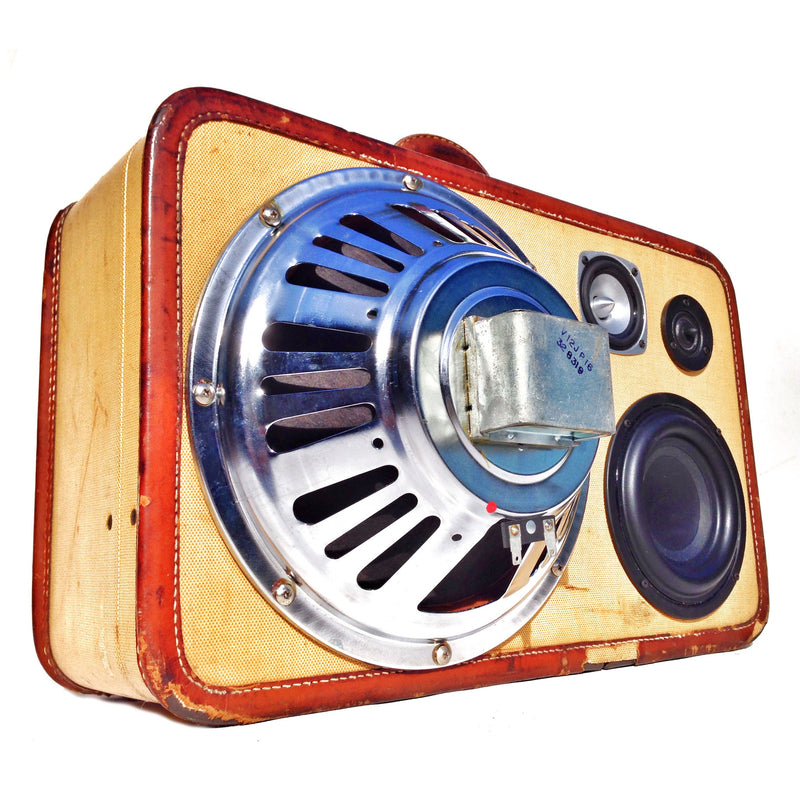 Mr. Flip 200 Watt BoomCase - Vintage Suitcase BoomBox Suitcase Speaker w/ Bluetooth