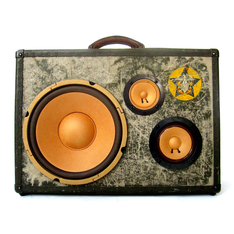Thump M.A.S.H.E.R. 100 Watt BoomCase - Vintage Suitcase BoomBox Suitcase Speaker w/ Bluetooth