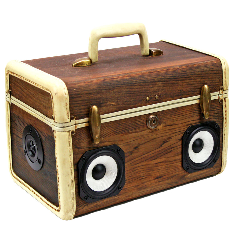 Tiny Traveler 50 Watt BoomCase - Vintage Suitcase BoomBox Suitcase Speaker w/ Bluetooth