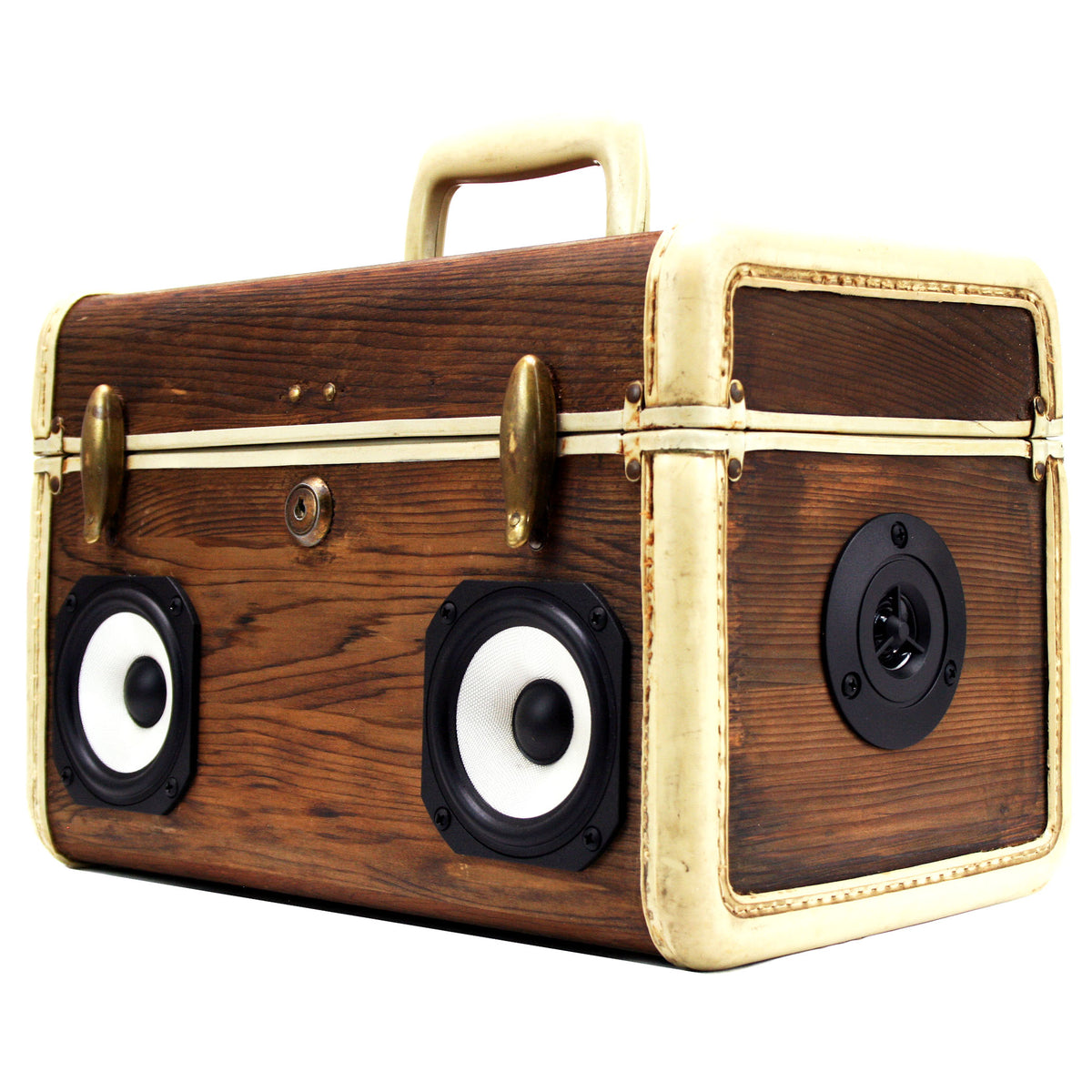 Tiny Traveler 50 Watt BoomCase - Vintage Suitcase BoomBox Suitcase Speaker w/ Bluetooth