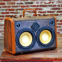 Classic Woodgrain 50 Watt BoomCase - Vintage Suitcase BoomBox Suitcase Speaker w/ Bluetooth